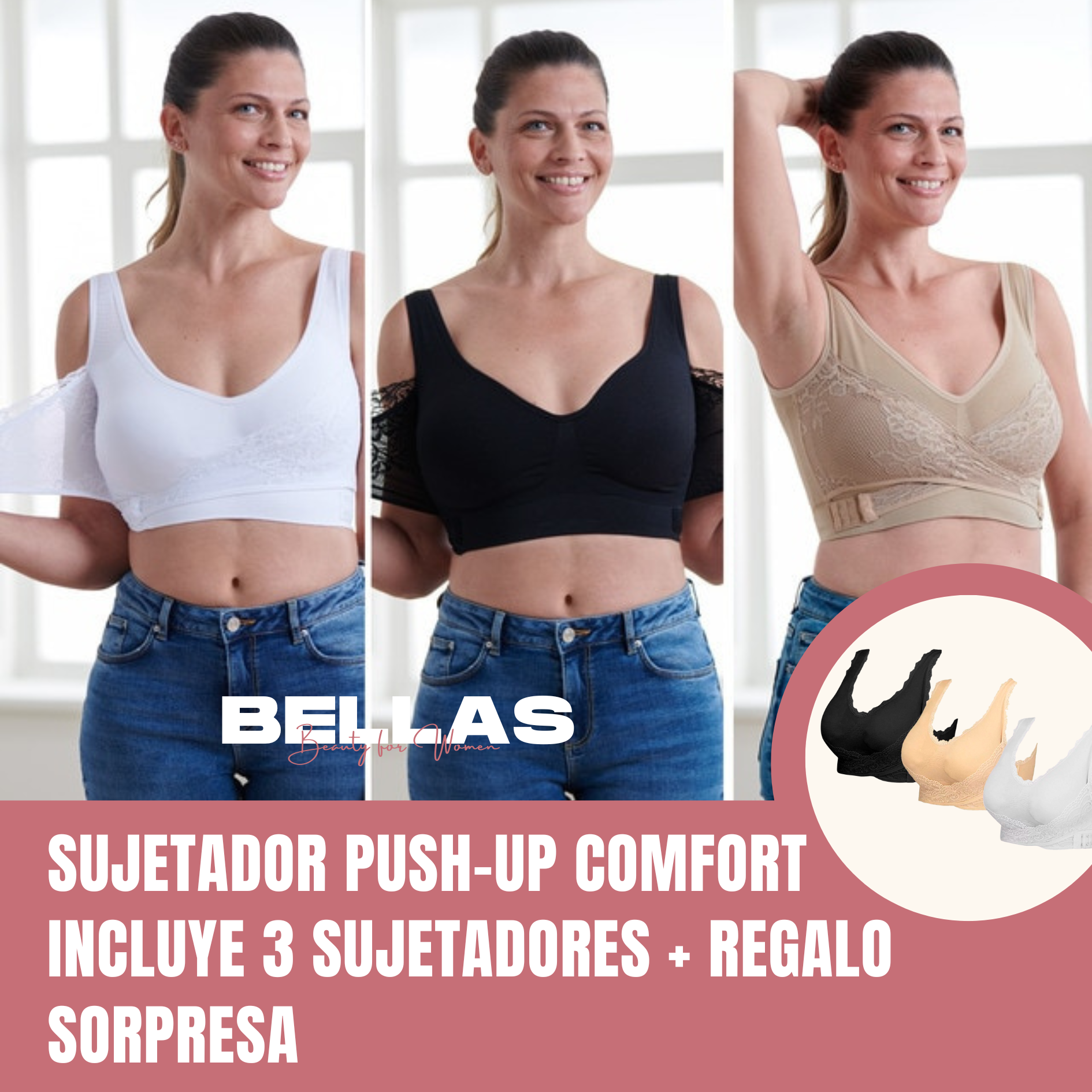 COMFORTISSE PUSH UP SIN AROS 3X1 BELLASSTORE